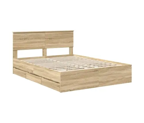 Voodi Raam Sahtliga Peaga Sonoma Tamm 150 X 200 Cm Inseneripuit