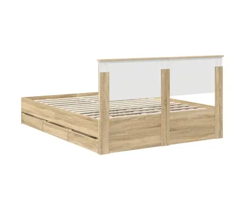 Voodi Raam Sahtliga Peaga Sonoma Tamm 150 X 200 Cm Inseneripuit