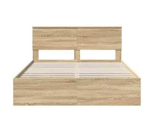 Voodi Raam Sahtliga Peaga Sonoma Tamm 150 X 200 Cm Inseneripuit