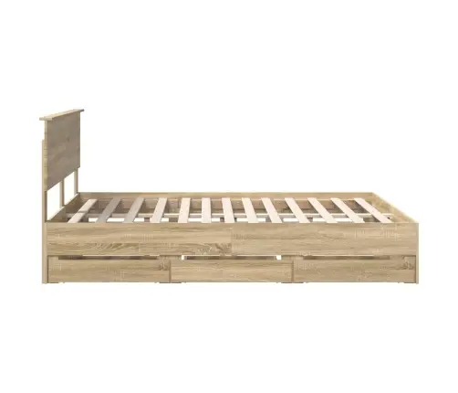 Voodi Raam Sahtliga Peaga Sonoma Tamm 150 X 200 Cm Inseneripuit