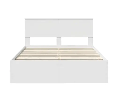 Gultas Rāmis Ar Atvilktni Balts 140 X 190 Cm Inženieru Koks Vidaxl
