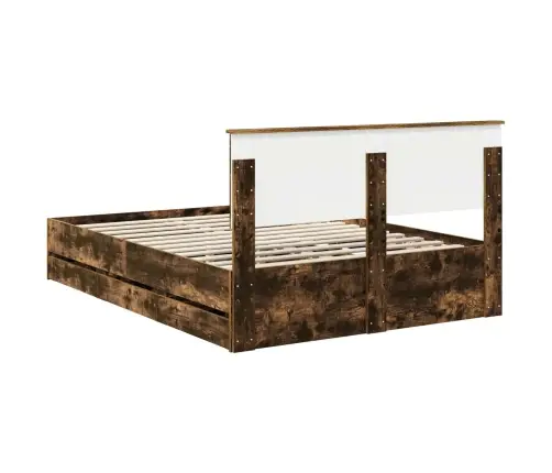 Voodi Raam Sahtliga Suitsetatud Tamm 140 X 190 Cm Inseneripuit