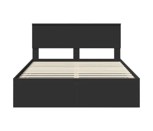 Lovos Rėmas Su Stalčių Juoda 140 X 200 Cm Inžinerinė Mediena