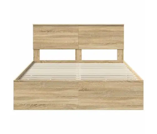 Gultas Rāmis Sonoma Ozols 140 X 200 Cm Inženieru Koks Vidaxl
