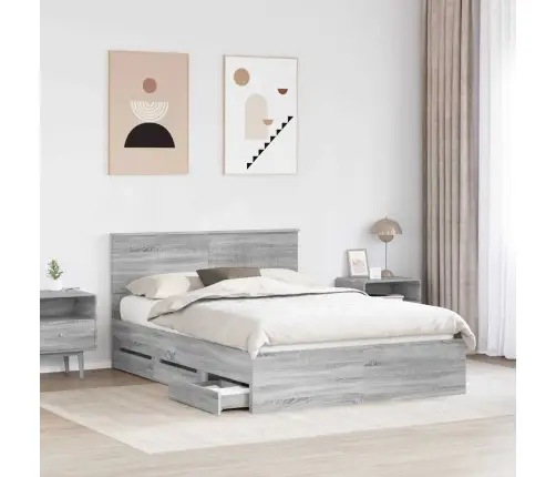 Lovos Rėmas Pilkas Sonoma 140 X 200 Cm Inžinerinė Mediena