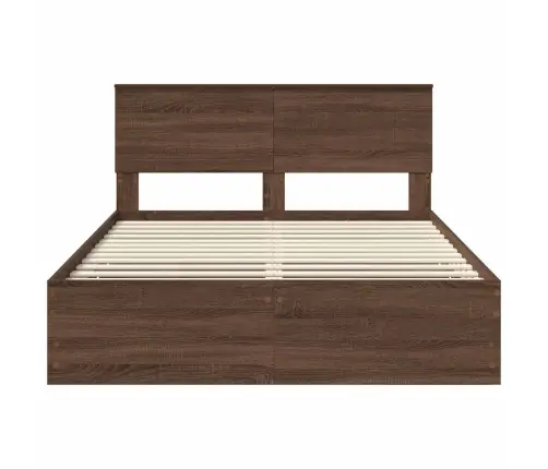 Voodi Raam Sahtliga Peaga Pruun Tamme 140 X 200 Cm Inseneripuit