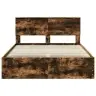 Gultas Rāmis Dūmaka Ozols 135 X 190 Cm Inženieru Koks Vidaxl