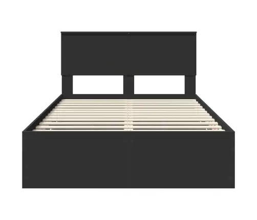 Lovos Rėmas Su Stalčių Juoda 120 X 190 Cm Inžinerinė Mediena