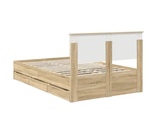 Gultas Rāmis Sonoma Ozols 120 X 200 Cm Inženieru Koks Vidaxl