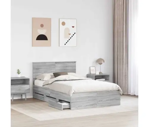 Voodi Raam Sahtliga Peaga Hall Sonoma 120 X 200 Cm Inseneripuit