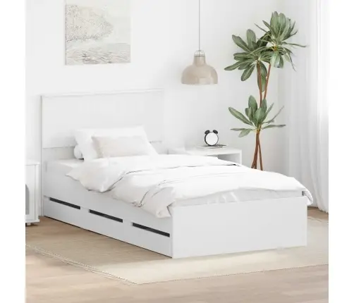 Gultas Rāmis Ar Atvilktni Balts 100 X 200 Cm Inženieru Koks Vidaxl