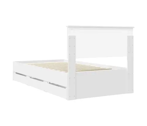 Gultas Rāmis Ar Atvilktni Balts 100 X 200 Cm Inženieru Koks Vidaxl