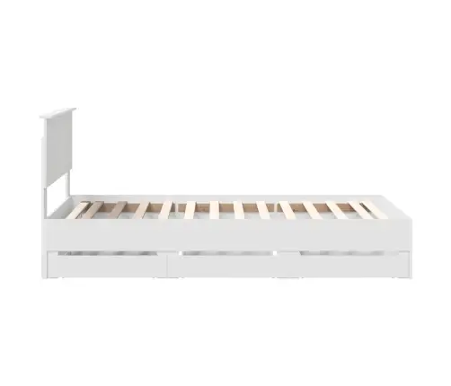 Gultas Rāmis Ar Atvilktni Balts 100 X 200 Cm Inženieru Koks Vidaxl