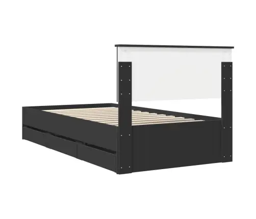 Gultas Rāmis Ar Atvilktni Melna 100 X 200 Cm Inženieru Koks Vidaxl