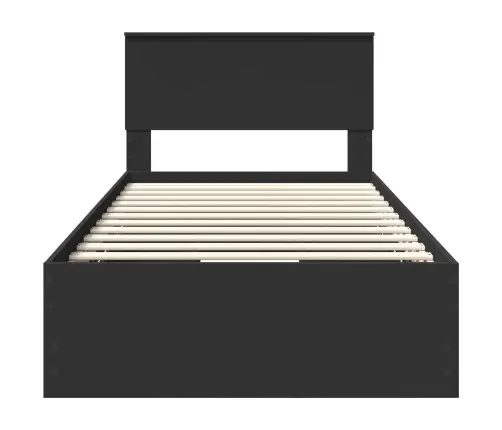 Gultas Rāmis Ar Atvilktni Melna 100 X 200 Cm Inženieru Koks Vidaxl