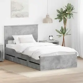 Lovos Rėmas Betono Pilka 100 X 200 Cm Inžinerinė Mediena