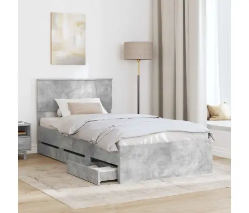 Lovos Rėmas Betono Pilka 100 X 200 Cm Inžinerinė Mediena