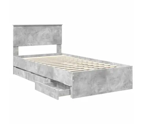 Lovos Rėmas Betono Pilka 100 X 200 Cm Inžinerinė Mediena