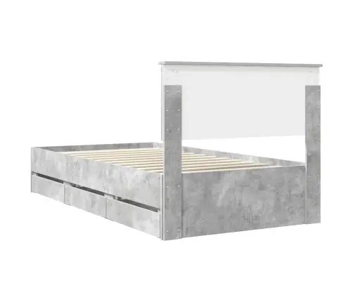 Lovos Rėmas Betono Pilka 100 X 200 Cm Inžinerinė Mediena