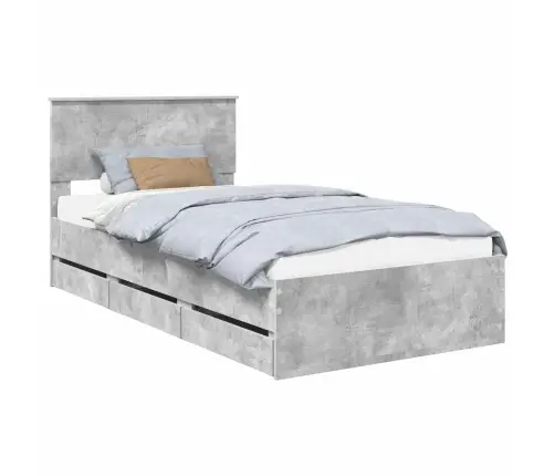 Lovos Rėmas Betono Pilka 100 X 200 Cm Inžinerinė Mediena