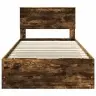 Gultas Rāmis Dūmaka Ozols 100 X 200 Cm Inženieru Koks Vidaxl