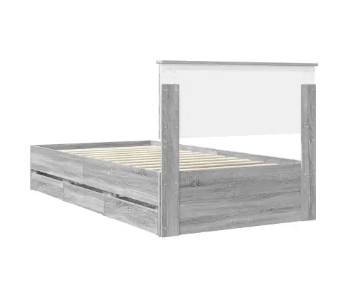 Gultas Rāmis Pelēks Sonoma 100 X 200 Cm Inženieru Koks Vidaxl