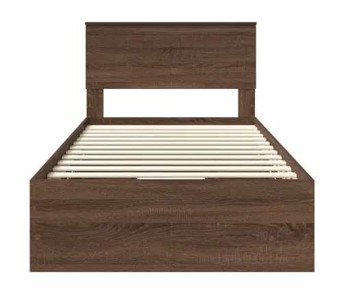 Gultas Rāmis Brūns Ozols 100 X 200 Cm Inženieru Koks Vidaxl