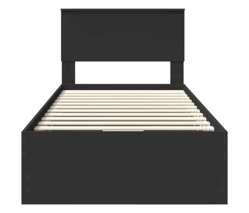 Voodi Raam Sahtliga Peaga Must 90 X 190 Cm Inseneripuit