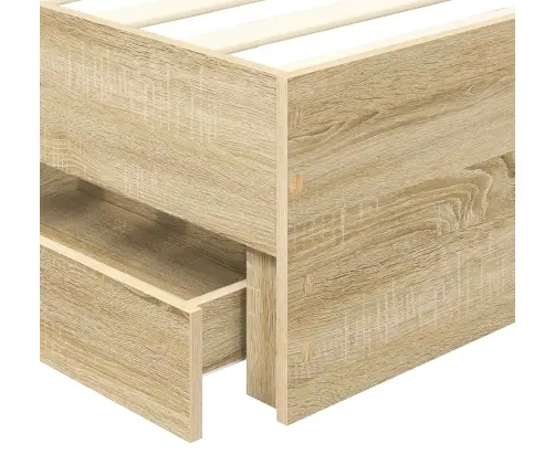 Voodi Raam Sahtliga Peaga Sonoma Tamm 90 X 190 Cm Inseneripuit