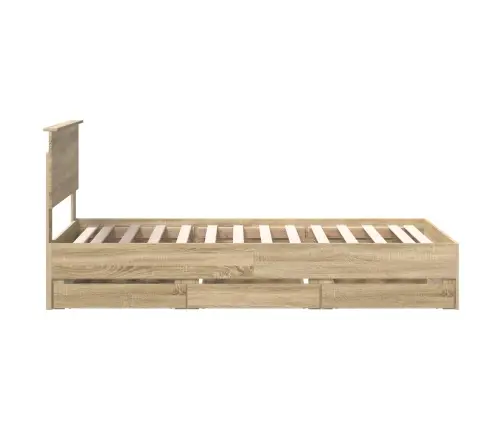 Voodi Raam Sahtliga Peaga Sonoma Tamm 90 X 190 Cm Inseneripuit