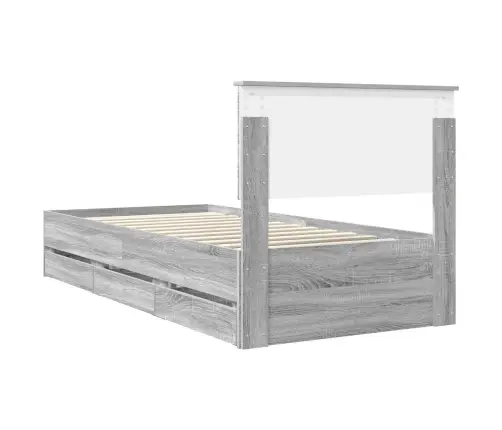 Voodi Raam Sahtliga Peaga Hall Sonoma 90 X 190 Cm Inseneripuit