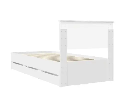 Gultas Rāmis Ar Atvilktni Balts 90 X 200 Cm Inženieru Koks Vidaxl