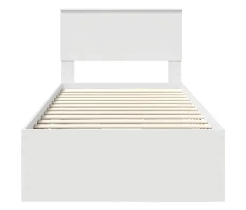 Gultas Rāmis Ar Atvilktni Balts 90 X 200 Cm Inženieru Koks Vidaxl