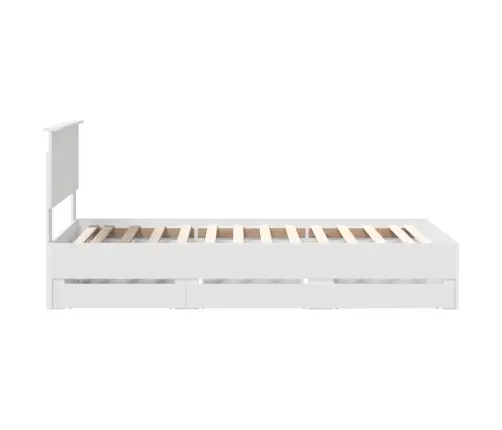 Gultas Rāmis Ar Atvilktni Balts 90 X 200 Cm Inženieru Koks Vidaxl