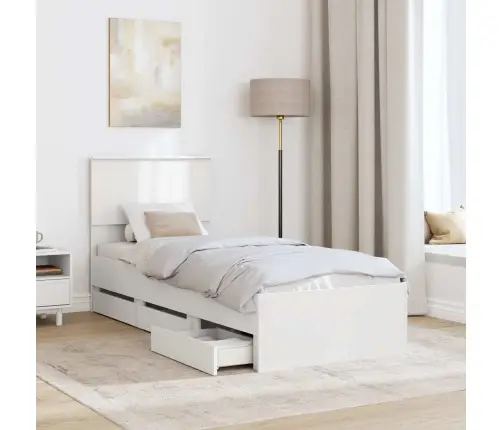 Voodi Raam Sahtliga Peaga Valge 75 X 190 Cm Inseneripuit