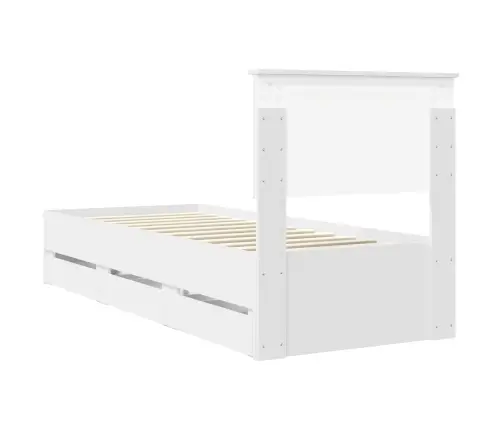 Voodi Raam Sahtliga Peaga Valge 75 X 190 Cm Inseneripuit