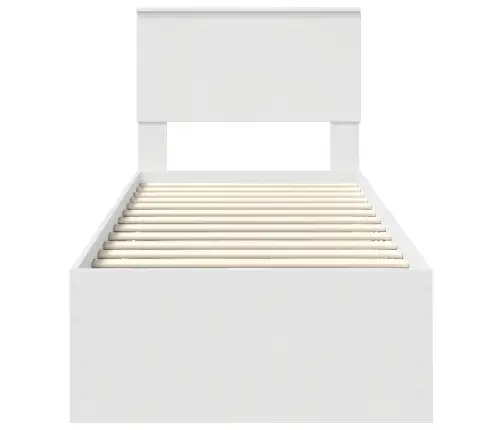 Voodi Raam Sahtliga Peaga Valge 75 X 190 Cm Inseneripuit