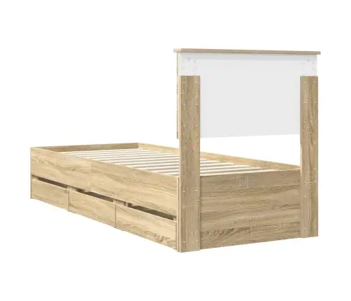 Gultas Rāmis Sonoma Ozols 75 X 190 Cm Inženieru Koks Vidaxl