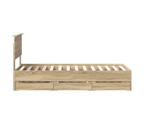 Gultas Rāmis Sonoma Ozols 75 X 190 Cm Inženieru Koks Vidaxl