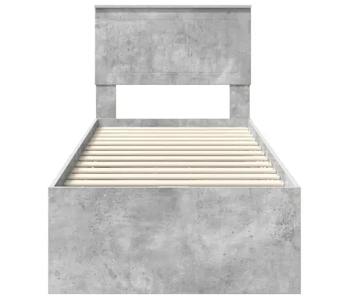 Gultas Rāmis Betona Pelēks 75 X 190 Cm Inženieru Koks Vidaxl