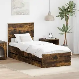 Voodi Raam Sahtliga Suitsetatud Tamm 75 X 190 Cm Inseneripuit