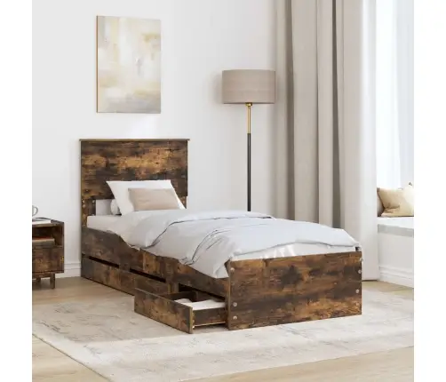 Voodi Raam Sahtliga Suitsetatud Tamm 75 X 190 Cm Inseneripuit