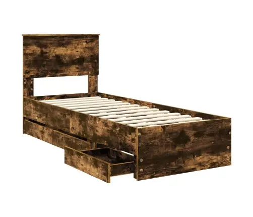 Voodi Raam Sahtliga Suitsetatud Tamm 75 X 190 Cm Inseneripuit