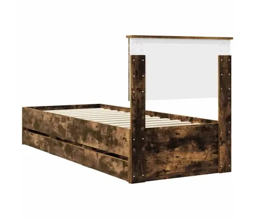 Voodi Raam Sahtliga Suitsetatud Tamm 75 X 190 Cm Inseneripuit