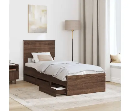 Voodi Raam Sahtliga Peaga Pruun Tamme 75 X 190 Cm Inseneripuit