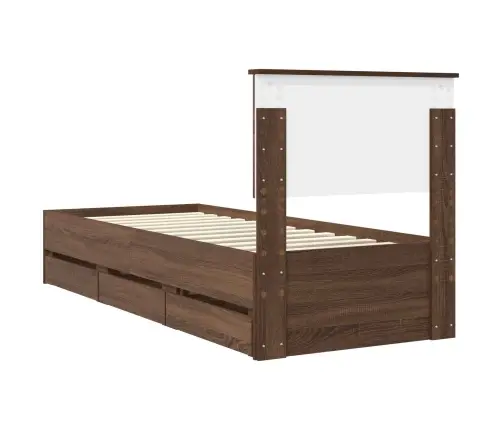 Voodi Raam Sahtliga Peaga Pruun Tamme 75 X 190 Cm Inseneripuit