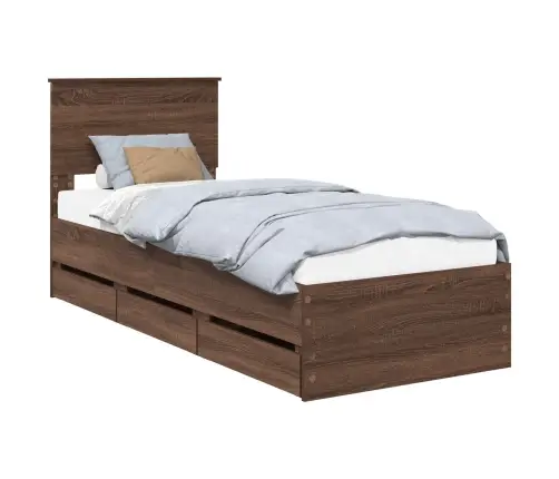 Voodi Raam Sahtliga Peaga Pruun Tamme 75 X 190 Cm Inseneripuit