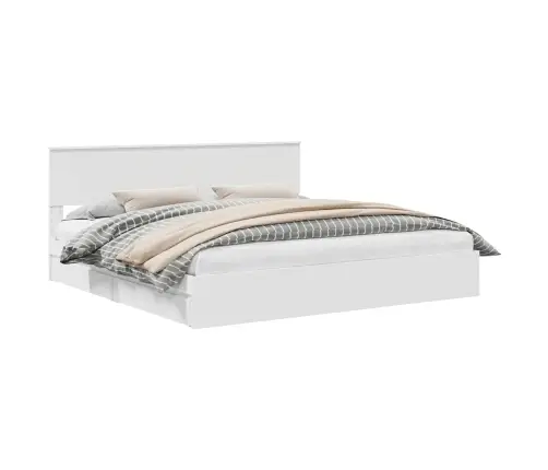 Gultas Rāmis Ar Atvilktni Balts 200 X 200 Cm Inženierijas Koks Vidaxl