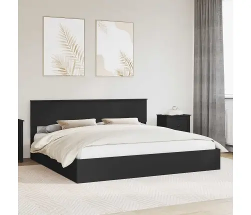 Gultas Rāmis Ar Atvilktni Melna 200 X 200 Cm Inženierijas Koks Vidaxl