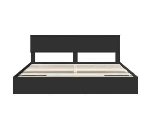 Gultas Rāmis Ar Atvilktni Melna 200 X 200 Cm Inženierijas Koks Vidaxl